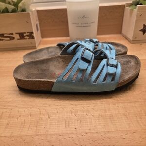 Birkenstock Granada Sandals Blue Leather Women's Size 36